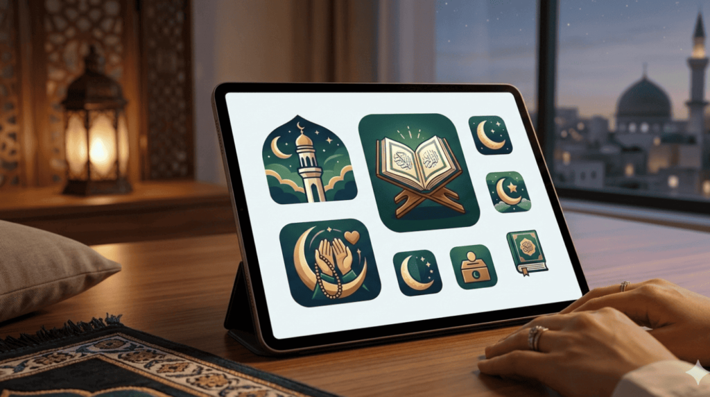أفضل تطبيقات رمضان لمتابعة الصلاة والقرآن والأذكار أفضل تطبيقات رمضان على الهاتف لعرض مواقيت الصلاة والقرآن الكريم والأذكار اليومية.