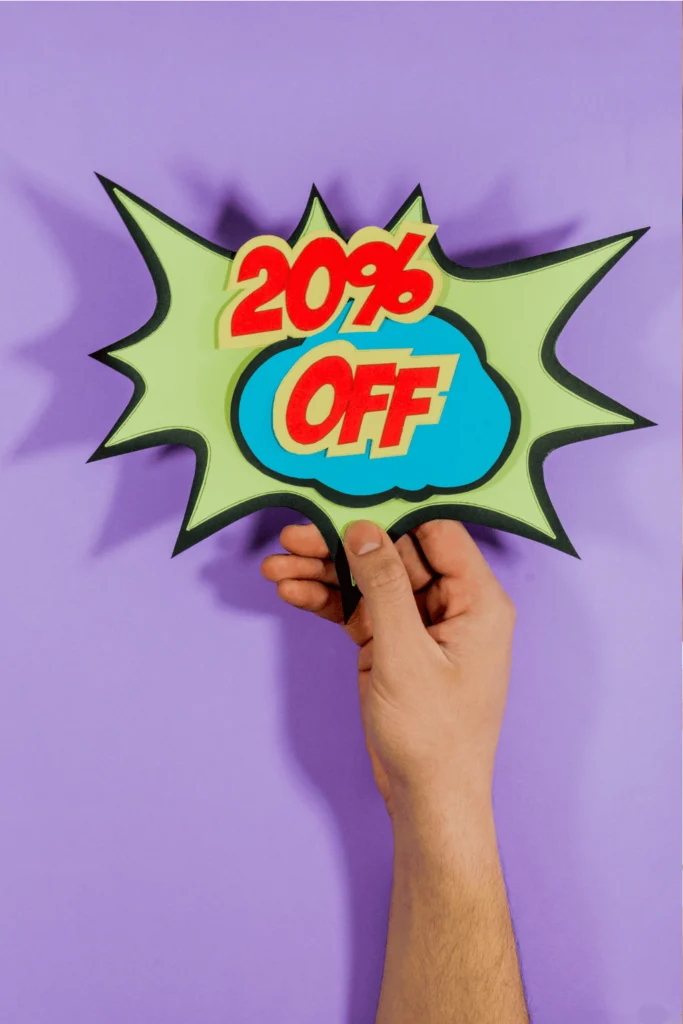 صورة توضح عروض العيد والتخفيضات التي تستخدمها المتاجر لجذب العملاء وزيادة المبيعات.