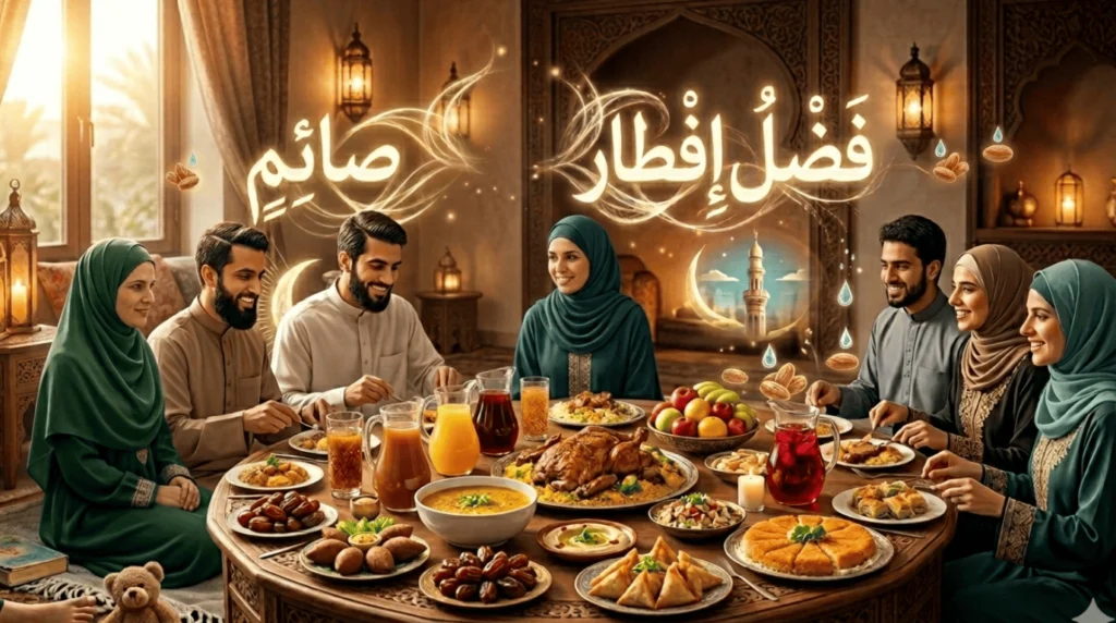افطار صائم في رمضان من خلال توزيع التمر والماء قبل صلاة المغرب