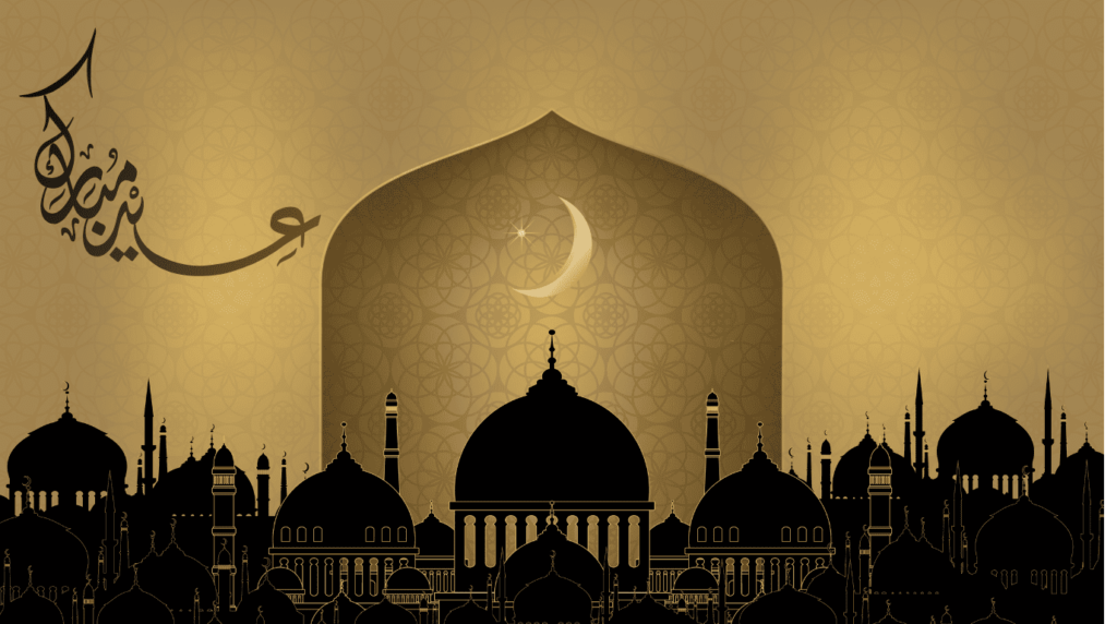 بطاقة تهنئة عيد الفطر المبارك 2026 مناسبة للمشاركة عبر واتساب ووسائل التواصل الاجتماعي.