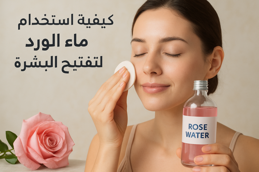 كيفية-استخدام-ماء-الورد-لتفتيح-البشرة